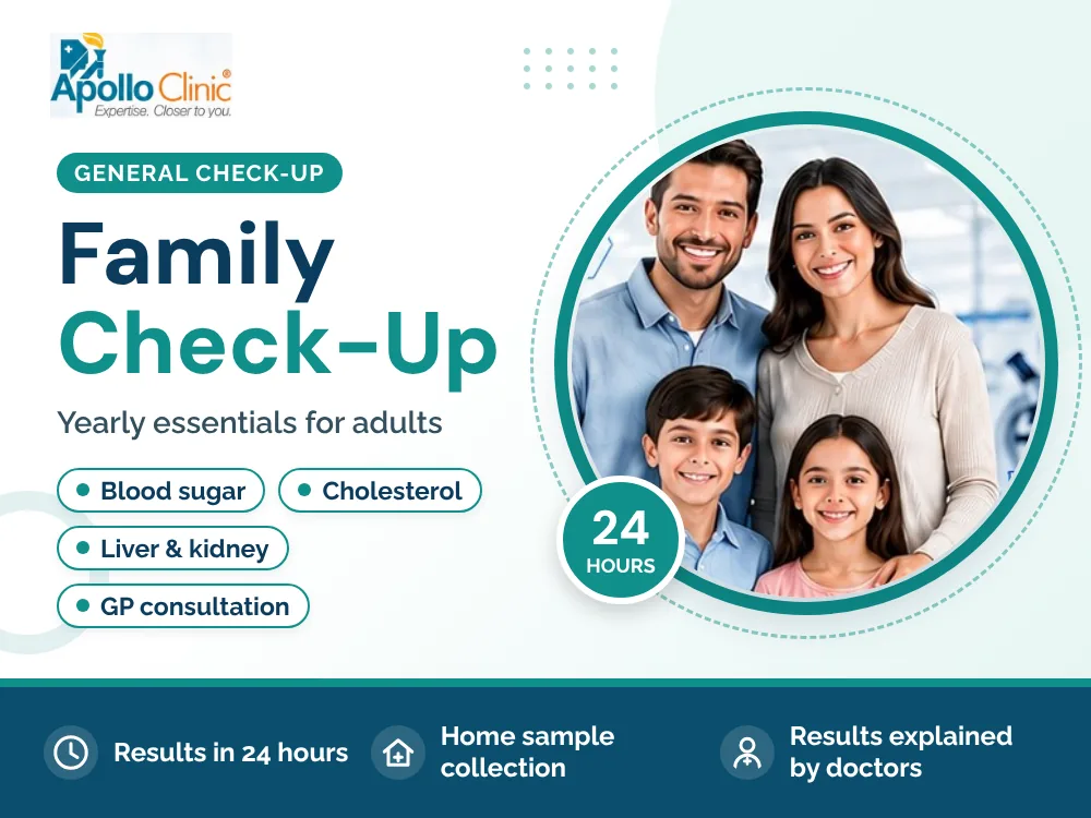 Family Check-Up package at Apollo Clinic Laboratory, Mahboula