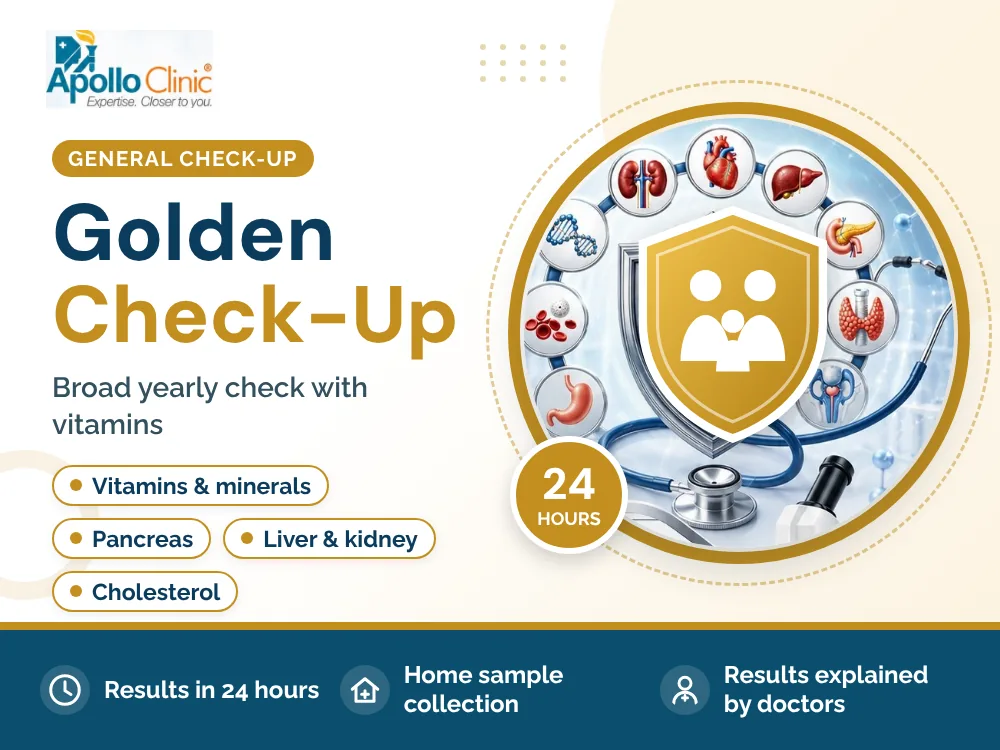 Golden Check-Up package at Apollo Clinic Laboratory, Mahboula