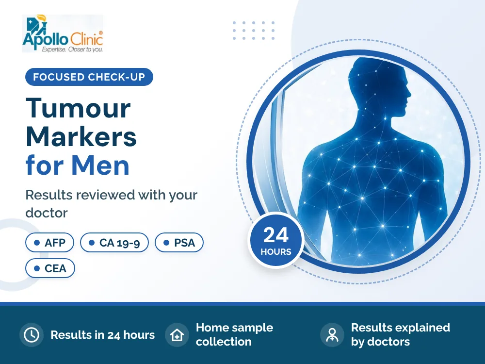 Tumour Markers for Men package at Apollo Clinic Laboratory, Mahboula