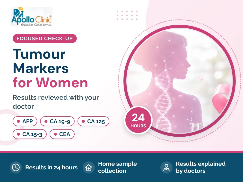 Tumour Markers for Women package at Apollo Clinic Laboratory, Mahboula